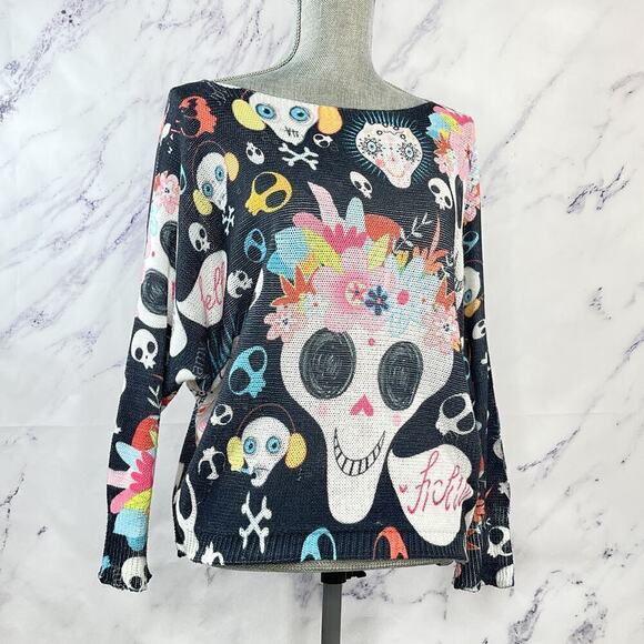 Free for Humanity | Skull Knit Sweater | S - Picture 8 of 11